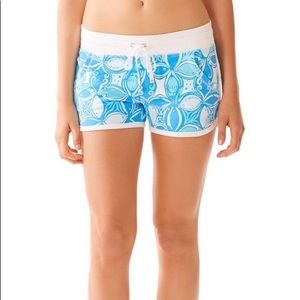 LILLY PULITZER Blue What a Racquet Chrissy Shorts
